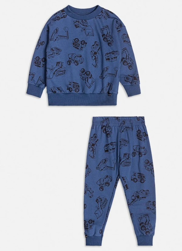 Youccie - Conjunto de Moletom Estampa de Caminhões Marinho 7