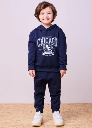 Youccie - Conjunto de Moletom Peluciado Marinho - YOUCCIE