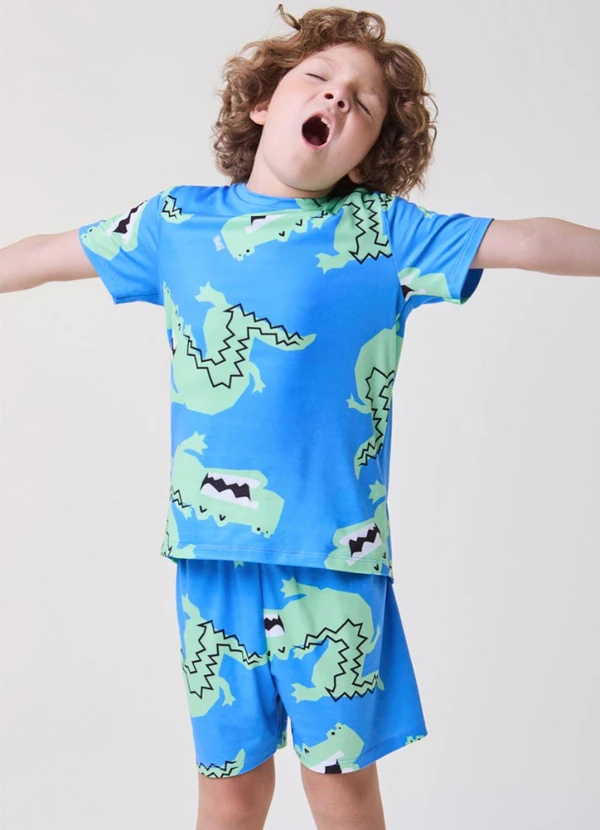 Bimbi - Conjunto de Pijama dos Dinos Azul