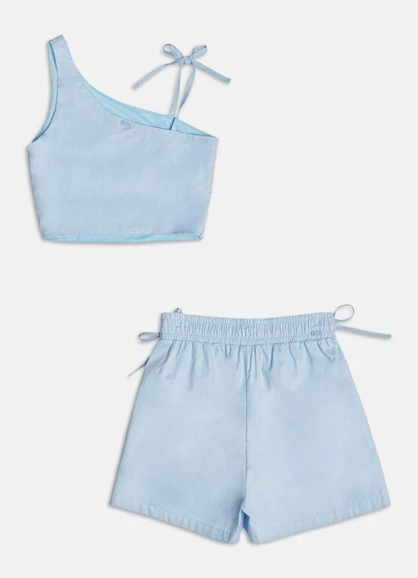 Authoria - Conjunto de Tecido com Amarração Azul 2