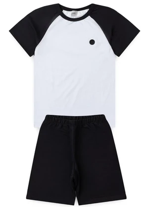 Vida Costeira - Conjunto de Verão Raglan e Aplique Preto - VIDA COSTEIRA