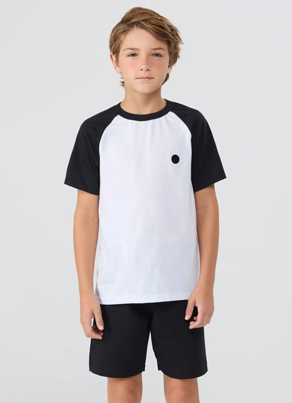 Vida Costeira - Conjunto de Verão Raglan e Aplique Preto