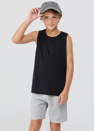 Vida Costeira - Conjunto de Verão Regata e Shorts Skate Preto - VIDA COSTEIRA