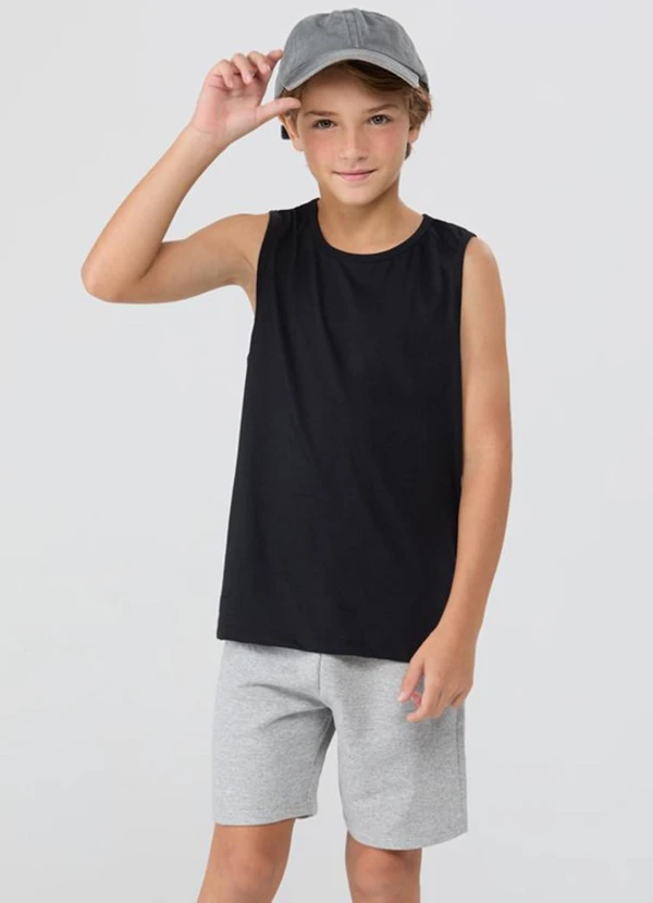 Vida Costeira - Conjunto de Verão Regata e Shorts Skate Preto