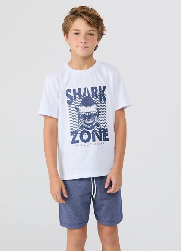 Vida Costeira - Conjunto de Verão Shark Zone Branco