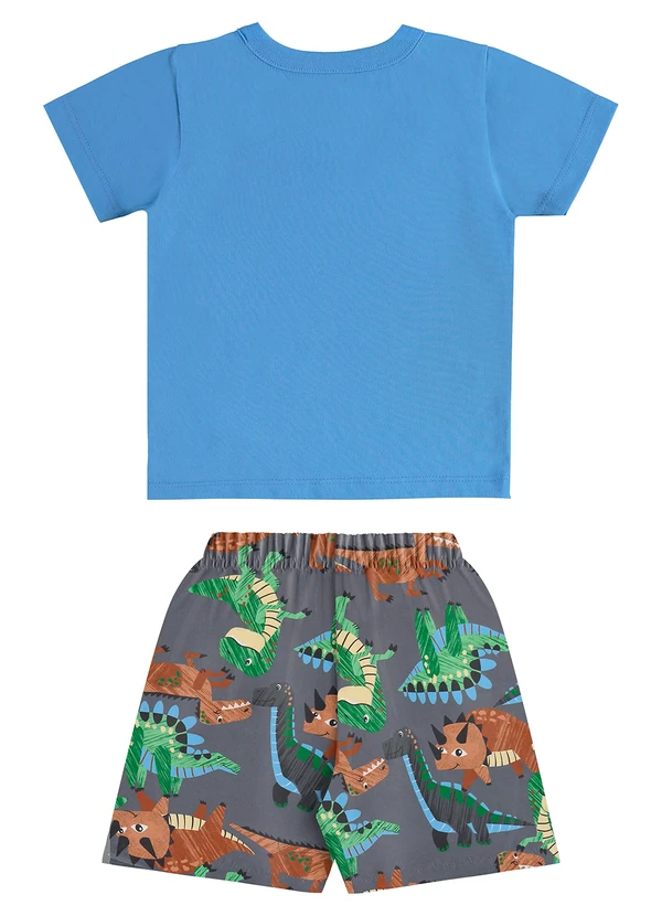 Bee Loop - Conjunto Dino Camiseta Bermuda Azul 2