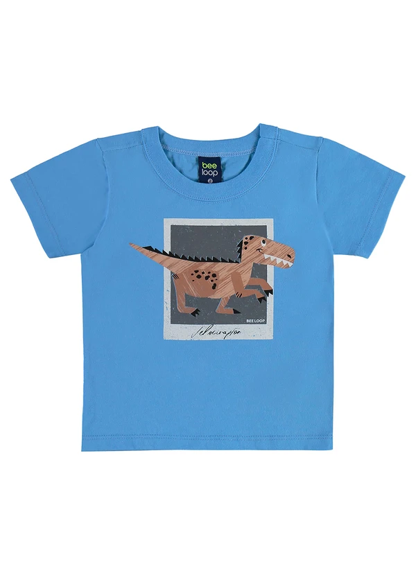 Bee Loop - Conjunto Dino Camiseta Bermuda Azul 3