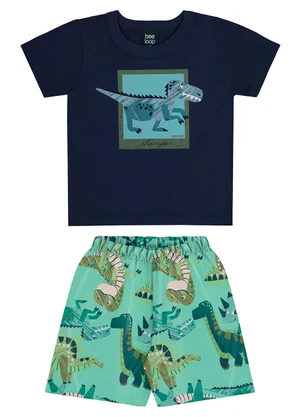 Conjunto Dino Camiseta Bermuda Bee Loop Azul - BEE LOOP