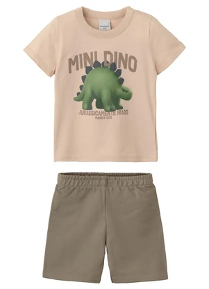 Malwee Kids - Conjunto Dino em Moletinho Bege - MALWEE KIDS