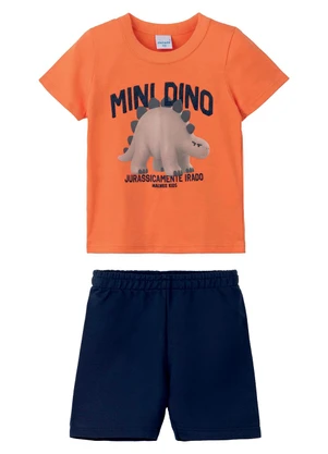 Malwee Kids - Conjunto Dino em Moletinho Laranja - MALWEE KIDS