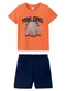 Malwee Kids - Conjunto Dino em Moletinho Bege - variação: Laranja