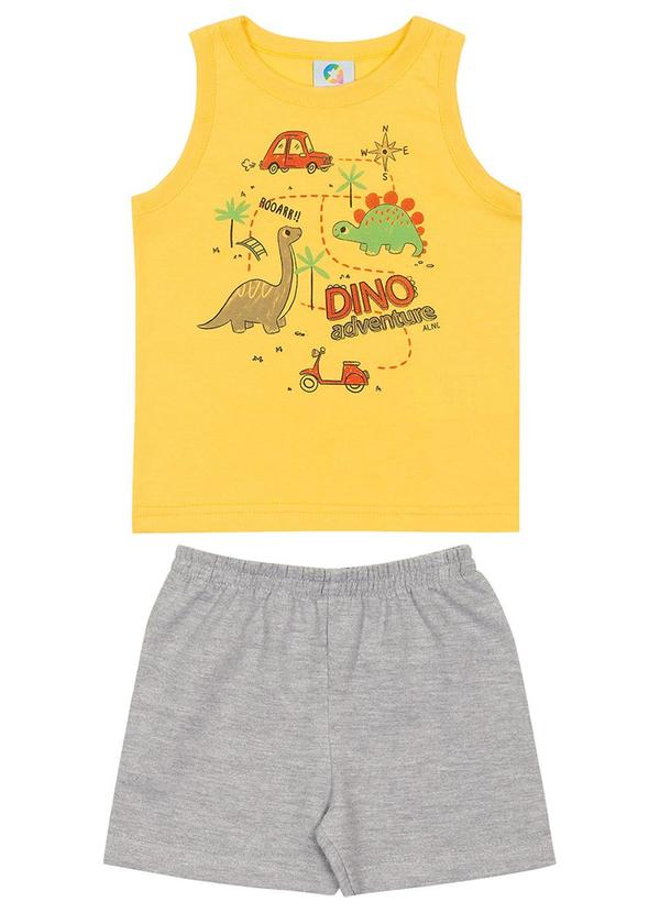 Alenice - Conjunto Dinos Aventuras Meninos Amarelo