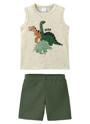 Malwee Kids - Conjunto Dinos Roar Cinza Claro - MALWEE KIDS