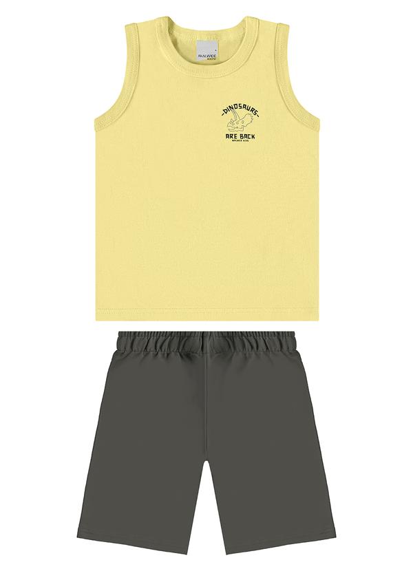 Malwee Kids - Conjunto Dinossauro Amarelo Claro