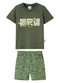 Malwee Kids - Conjunto Dinossauros em Moletinho Azul Escuro - variação: Verde Militar