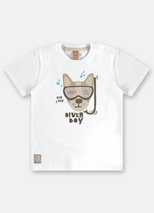 Up Baby - Conjunto Diver Boy Camiseta Bermuda Branco 5