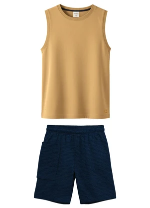 Carinhoso - Conjunto East Coast Club Texturizado Amarelo - CARINHOSO