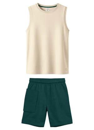 Carinhoso - Conjunto East Coast Club Texturizado Areia - CARINHOSO