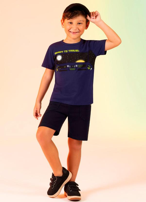 Cativa Kids - Conjunto Efeito Metalizado Azul