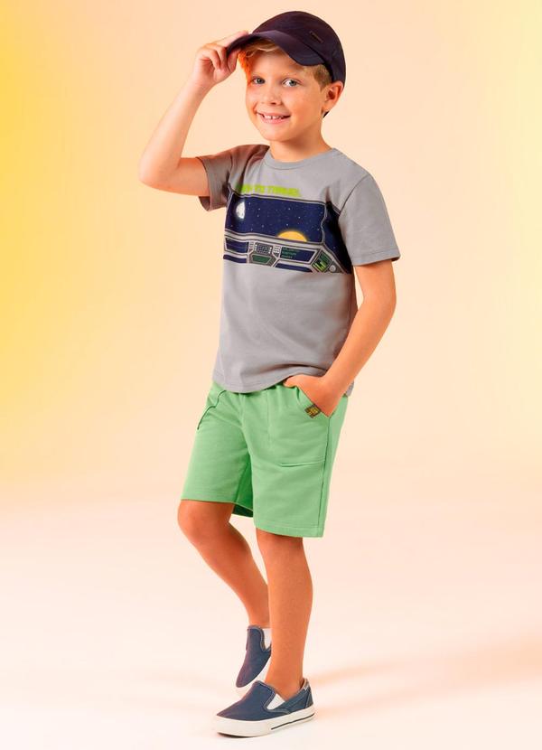 Cativa Kids - Conjunto Efeito Metalizado Cinza