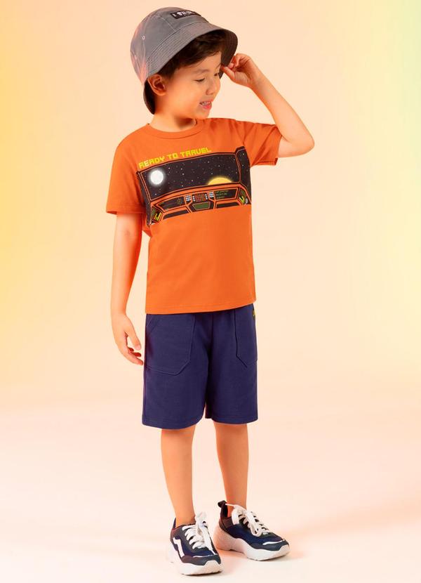 Cativa Kids - Conjunto Efeito Metalizado Laranja