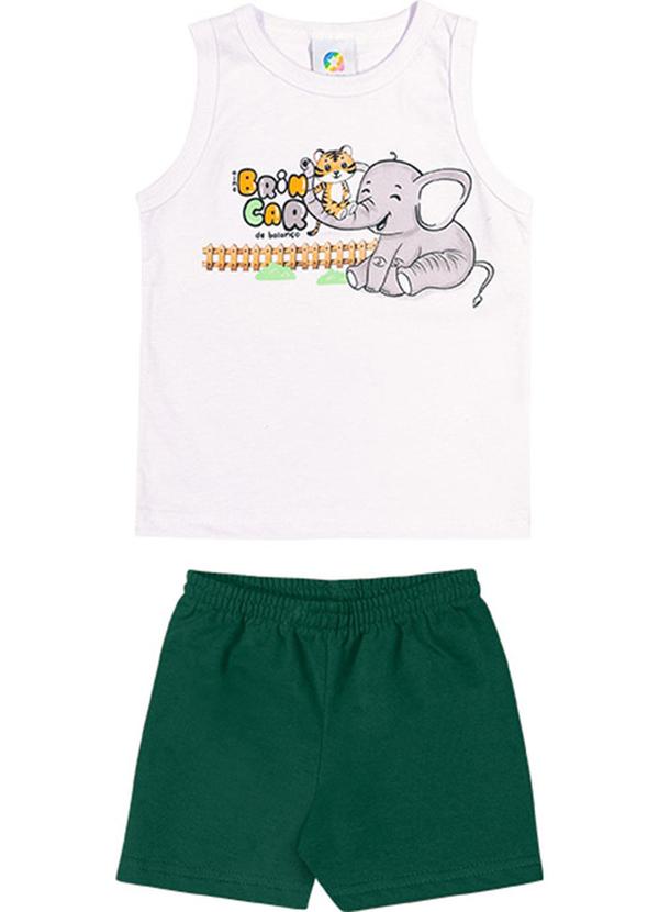 Alenice - Conjunto Elefante Brincalhão Menino Branco