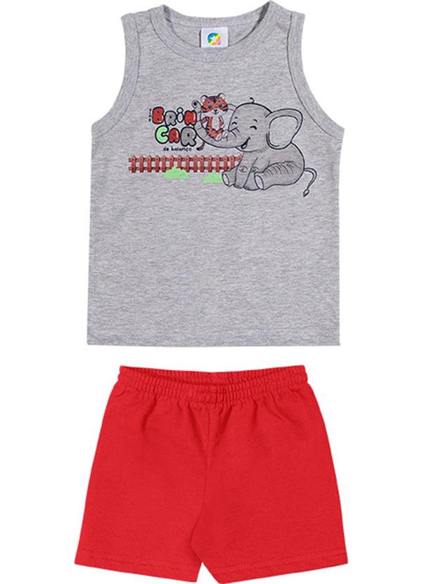 Alenice - Conjunto Elefante Brincalhão Menino Cinza