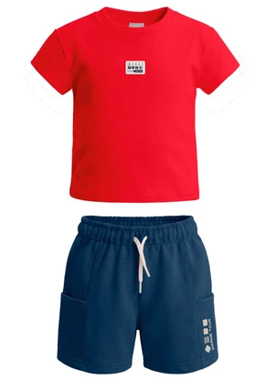 Mundi - Conjunto em Malha com Bordado Vermelho - MUNDI