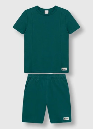 Carinhoso - Conjunto em Malha Texturizada Verde - CARINHOSO