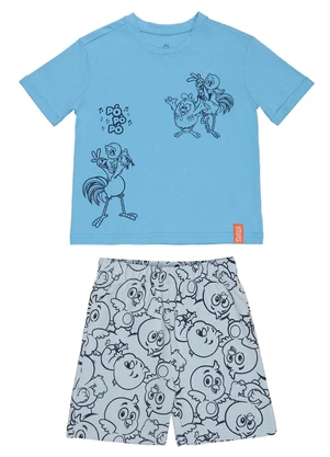 Conjunto em Meia Malha Galinha Pintadinha(Azul) - GALINHA PINTADINHA