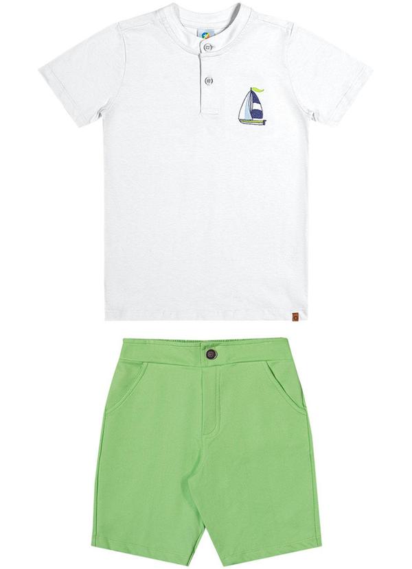 Alenice - Conjunto em Molecotton Navegue Menino Branco