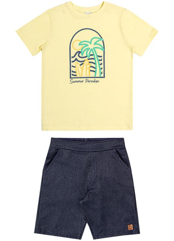 Alenice - Conjunto em Molecotton Summer Meninos Amarelo