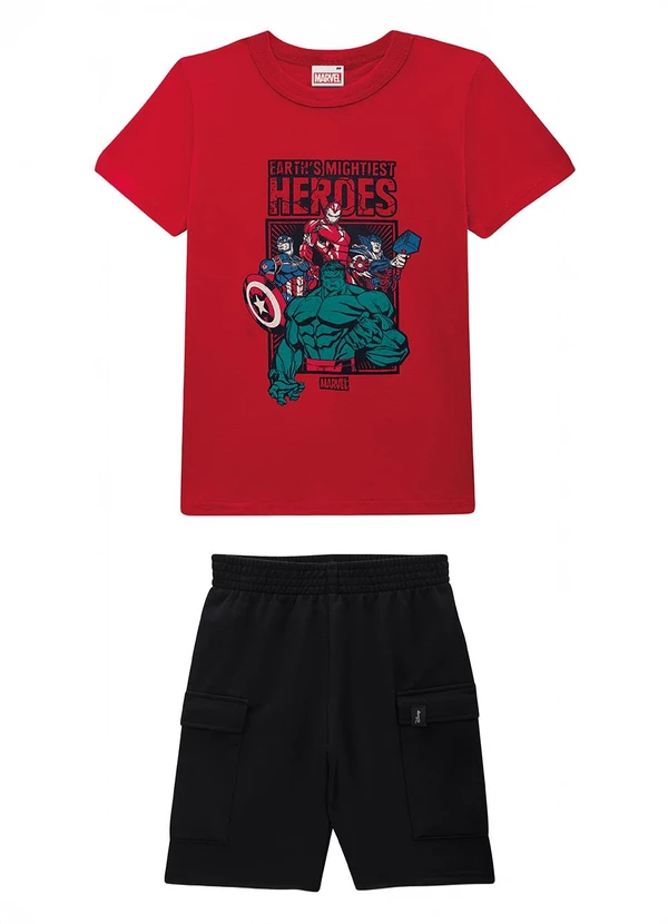 Malwee Kids - Conjunto em Moletinho The Avengers® Vermelho 2
