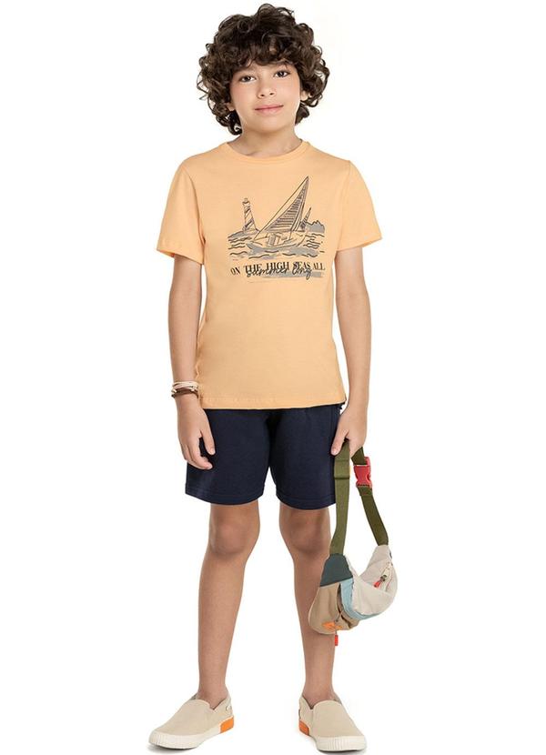 Alenice - Conjunto em Moletom Aventuras no Mar Laranja