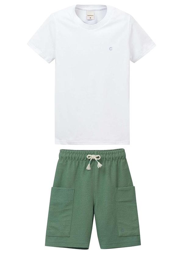 Carinhoso - Conjunto em Moletom com Aplique Branco