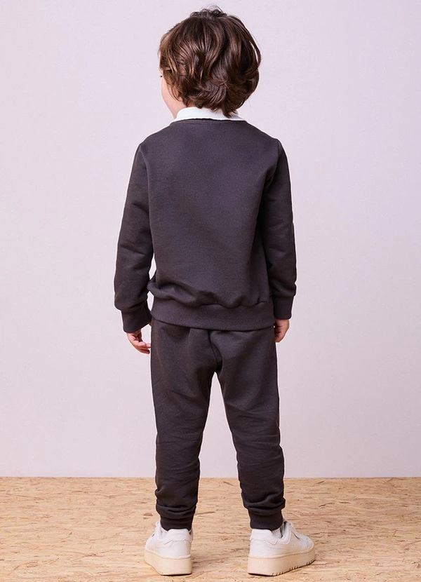 Youccie - Conjunto em Moletom Grafite Escuro Marrom 2