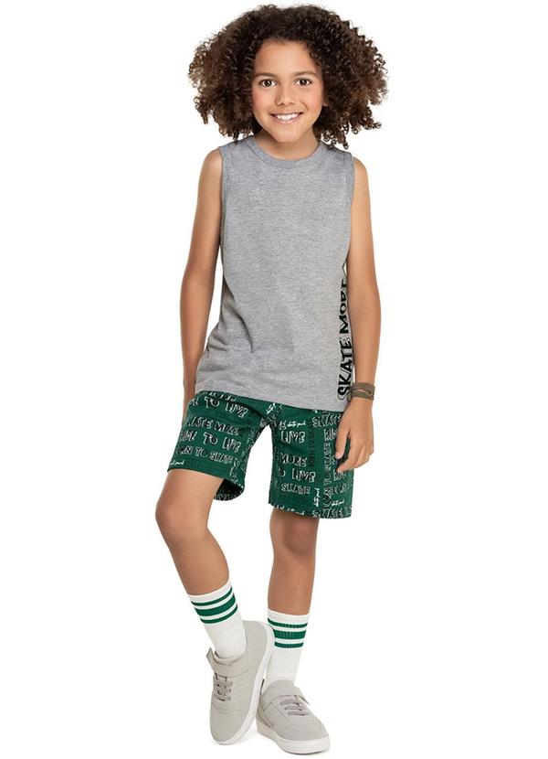 Alenice - Conjunto em Moletom Skate More Meninos Cinza