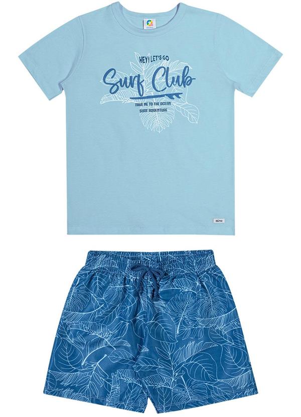 Alenice - Conjunto em Politel com Estampa Praiana Azul