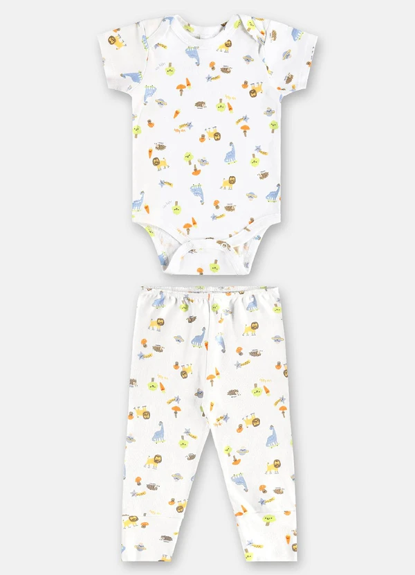 Up Baby - Conjunto em Suedine Bebê Menina Branco 1