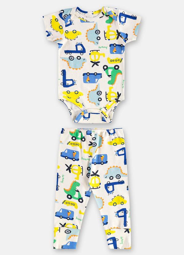 Up Baby - Conjunto em Suedine Bebê Menina Branco