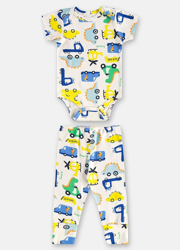 Up Baby - Conjunto em Suedine Bebê Menina Branco 1