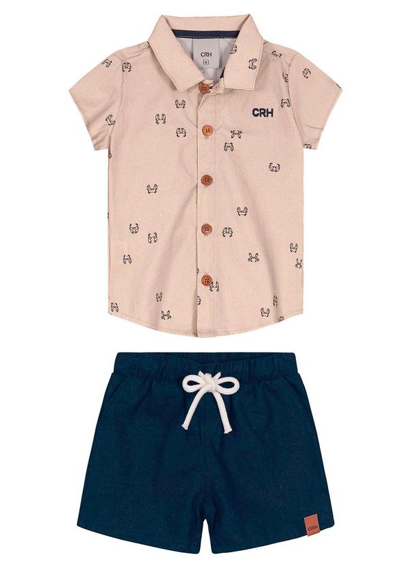 Carinhoso - Conjunto em Viscolinho Menino Bege