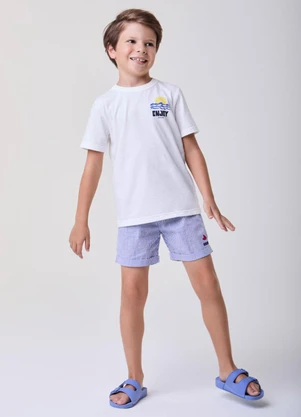 Bimbi - Conjunto Enjoy com Listras Azul Off White - BIMBI