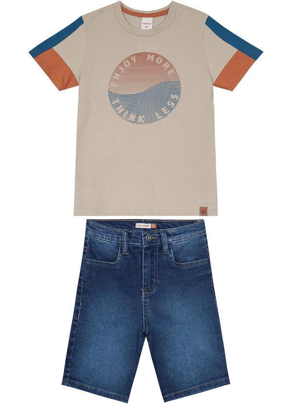 Carinhoso - Conjunto Enjoy More com Jeans Menino Marrom