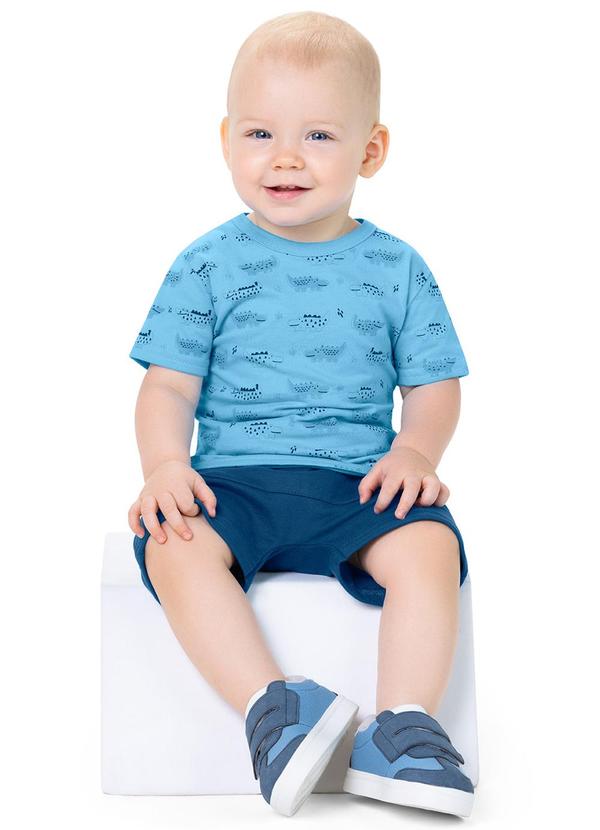 Alenice - Conjunto Estampa de Jacaré Menino Azul