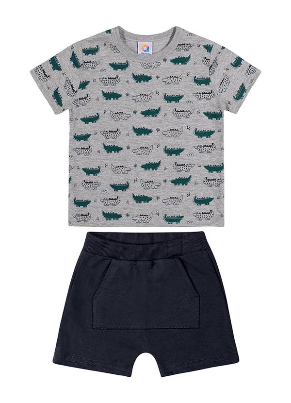 Alenice - Conjunto Estampa de Jacaré Menino Cinza