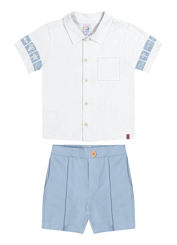 Alenice - Conjunto Estampa nas Mangas Menino Branco 2