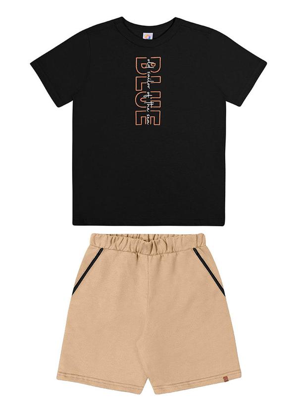 Alenice - Conjunto Estampa Vertical Menino Preto