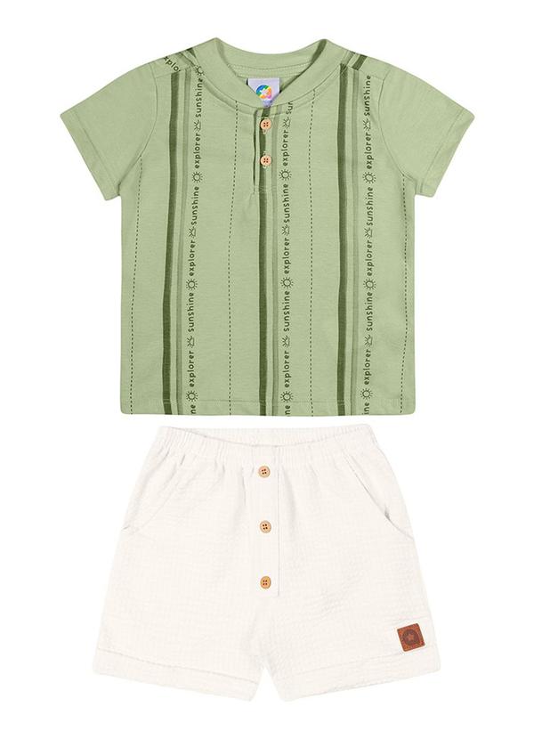 Alenice - Conjunto Estampa Vertical Menino Verde 2