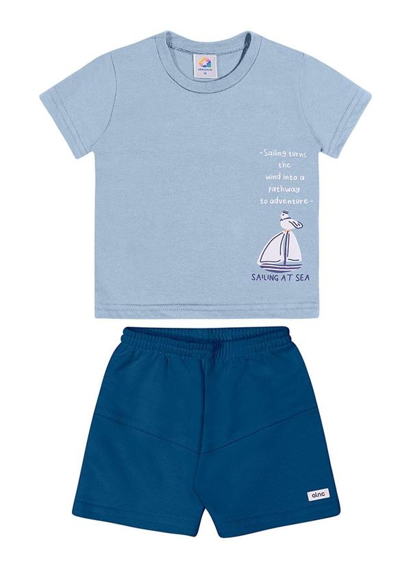 Alenice - Conjunto Estampado Barco Menino Azul